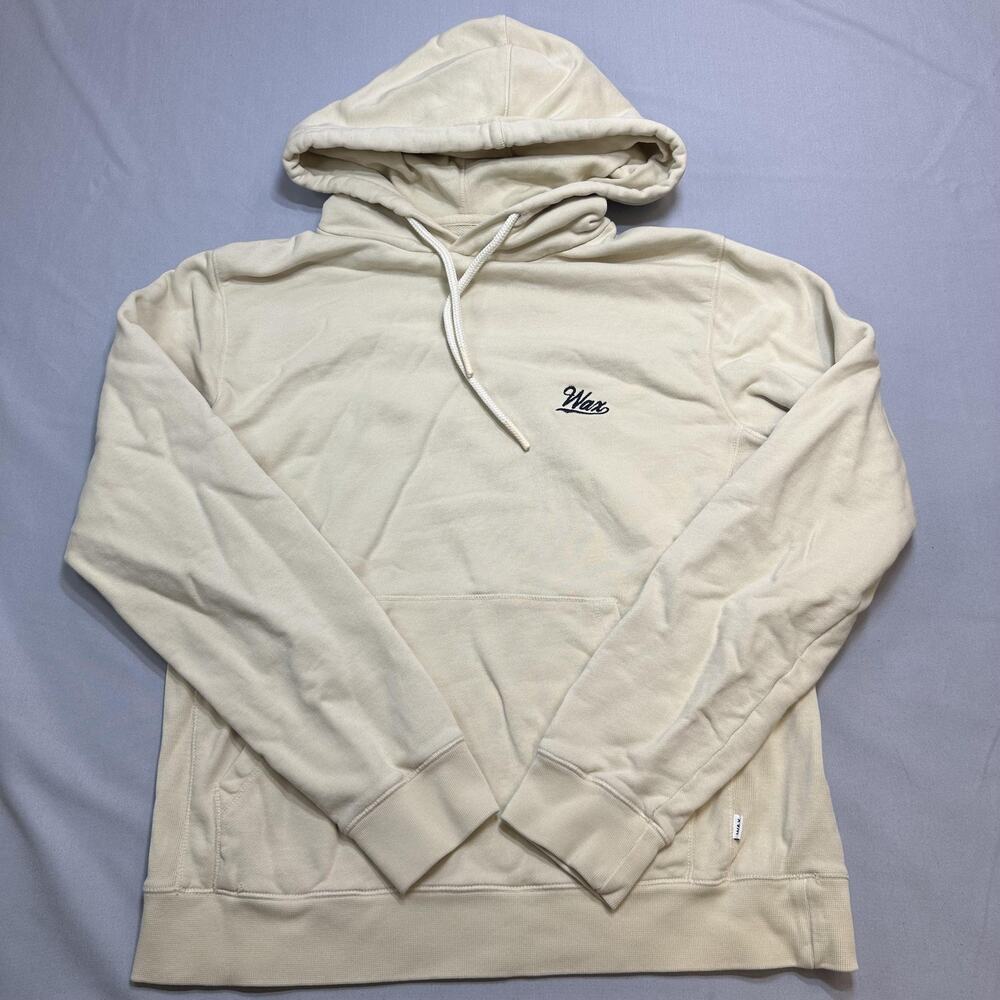 WAX London Hoodie Mens S White Pullover Embroidered Logo Casual Streetwear
